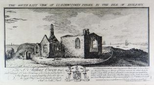 SAMUEL & NATHANIEL BUCK print - of 'The South East View of Llanddwyn Priory in the Isle of