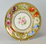 A SWANSEA PORCELAIN PLATE FROM THE MARQUIS OF ANGLESEY SERVICE the border decorated with a