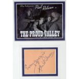 PAUL ROBESON autograph - framed together with a printed promotional photograph for Ealing Studios