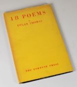 DYLAN THOMAS '18 Poems' by Fortune Press 2nd Edition First issue [1942] with dust-jacket and