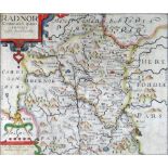 CHRISTOPHER SAXTON three coloured antique maps of mid-Wales counties, 'Radnor', 'Brecknoc' and '