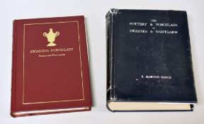 E MORTON NANCE 'Pottery and Porcelain of Swansea and Nantgarw' together with a leather bound copy of
