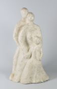 GWENDOLINE DAVIES marble carving - family, 37cms high