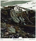 ANN LEWIS limited edition (5/10) linocut - Cwm Idwal, Snowdonia, signed in full and entitled '