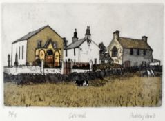 AUDREY HIND a pair of artist's proof etchings - Anglesey village scenes, 'Carmel' and '