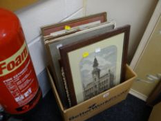 A parcel of antique prints & pictures