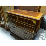 An good inlaid Edwardian chest of three long & two short drawers