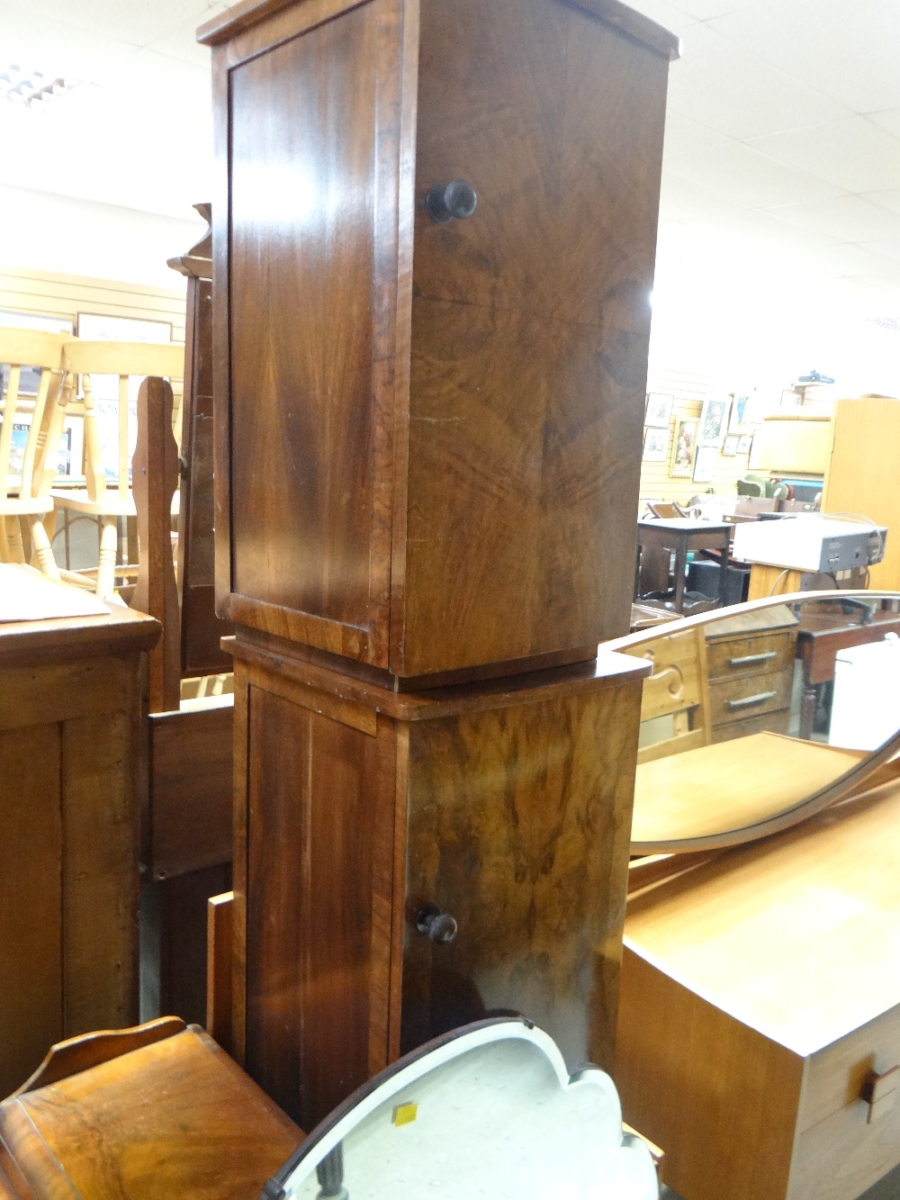 A vintage partial bedroom suite comprising bedside tables, dressing table, night cabinet & tallboy - Image 3 of 3