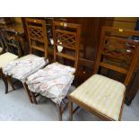 A set of three inlaid mahogany drawing room chairs