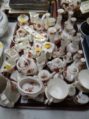 A quantity of rose decorated Staffordshire table ware