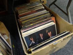 A quantity of classic rock & pop vinyl records including The Kinks, Moody Blues, David Bowie, The