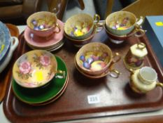 A collection of Aynsley cabinet cups & saucers