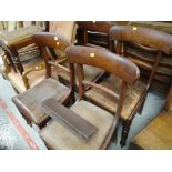 A set of five antique mahogany dining chairs