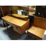 A retro G-plan dressing table & similar matching bed end with drawers