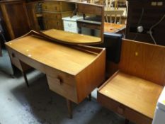 A retro G-plan dressing table & similar matching bed end with drawers