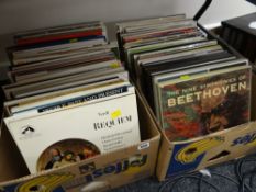 Two boxes of LP records mainly classical genre