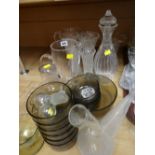 A quantity of table glassware including decanters & vases