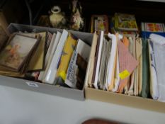 A quantity of vintage postcards & ephemera