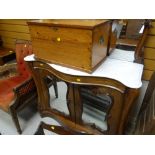 A marble top rosewood chiffonier with mirror back & a pair of mirrored cupboard doors