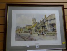 A limited edition print after E R Sturgeon entitled 'Old South Petherton', signed