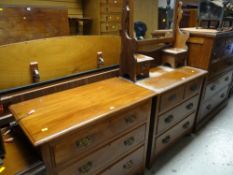 A vintage dressing table & similar chest of three long drawers