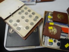 A quantity of mixed coinage including a folder of pre-decimal & post-decimal coinage, cased