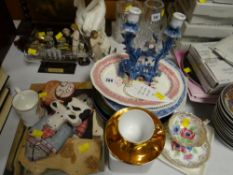 A quantity of mixed pottery & china, a modern picture frame & ornaments