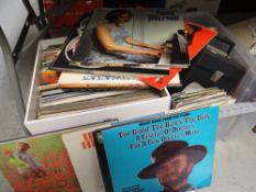 A quantity of vinyl records, many rock & pop genre including The Beach Boys together with a quantity