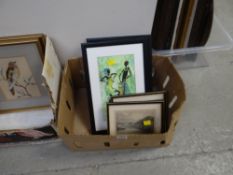 A parcel of framed pictures