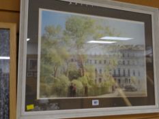 A framed limited edition print, number 57, of The Royal College of Psychiatrists, Belgrave Square,
