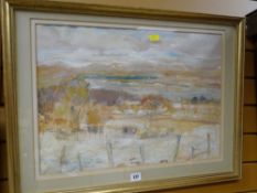 A framed watercolour landscape, unsigned