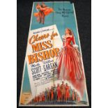 CHEERS FOR MISS BISHOP original cinema poster from 1941, poster is numbered, folded and in two