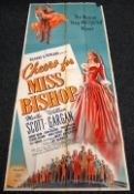 CHEERS FOR MISS BISHOP original cinema poster from 1941, poster is numbered, folded and in two