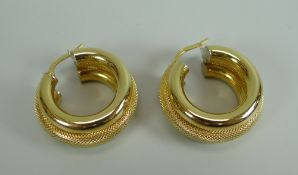 PAIR OF 18ct GOLD HOOP EARRINGS