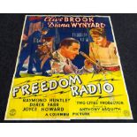 FREEDOM RADIO original cinema poster from 1941, poster is numbered, folded and in five sections,