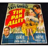 TIN PAN ALLEY original cinema poster from 1940, poster is numbered, folded and in four sections,