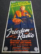 FREEDOM RADIO original cinema poster from 1941, poster is numbered, folded and in two sections, wear