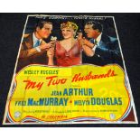 MY TWO HUSBANDS original cinema poster from 1940, poster is numbered, folded and in four sections,