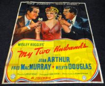 MY TWO HUSBANDS original cinema poster from 1940, poster is numbered, folded and in four sections,