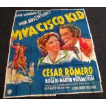 VIVA CISCO KID original cinema poster from 1940, poster is numbered, folded and in seven sections,