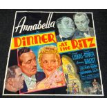 DINNER AT THE RITZ original cinema poster from 1937, poster is numbered, folded and in four