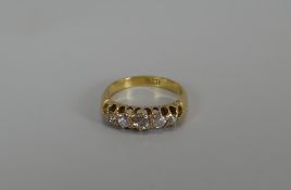 A FIVE DIAMOND 18CT GOLD RING Provenance: entered by descendant (Great Great Granddaughter) of
