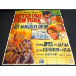 LITTLE OLD NEW YORK original cinema poster from 1940, poster is numbered, folded and in four