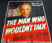 THE MAN WHO WOULDN'T TALK original cinema poster from 1940, poster is numbered, folded and in four