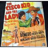THE CISCO KID AND THE LADY original cinema poster from 1939, poster is numbered, folded and in
