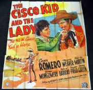 THE CISCO KID AND THE LADY original cinema poster from 1939, poster is numbered, folded and in