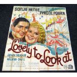LOVELY TO LOOK AT original cinema poster from 1937, poster is numbered, folded and in four sections,