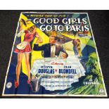 GOOD GIRLS GO TO PARIS original cinema poster from 19439, poster is numbered, folded and in four