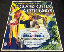 GOOD GIRLS GO TO PARIS original cinema poster from 19439, poster is numbered, folded and in four