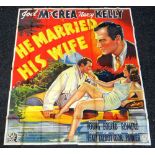 HE MARRIED HIS WIFE original cinema poster from 1940, poster is numbered, folded and in four